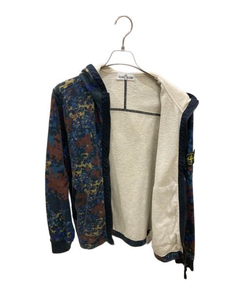 STONE ISLAND（ストーンアイランド）STONE ISLAND (ストーンアイランド) 迷彩ジップフーディー ブルー サイズ:Lの古着・服飾アイテム