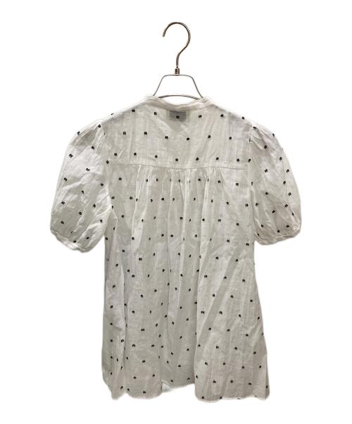 UNITED ARROWS TOKYO（ユナイテッドアローズトウキョウ）UNITED ARROWS TOKYO (ユナイテッドアローズトウキョウ) 2トーン ドットジャガード ブラウス ホワイト サイズ:Freeの古着・服飾アイテム