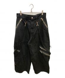 MINEDENIM×KIDILL（マインデニム×キディル）の古着「WIDE ZIP & STRAPS DENIM PANTS」｜ブラック