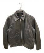 FREAK'S STOREフリークスストア）の古着「Calf Leather Minimal Single Riders Jacket」｜ブラック