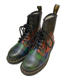Dr.Martens（ドクターマーチン）の古着「タータンチェック8ホールブーツ」｜ブラック