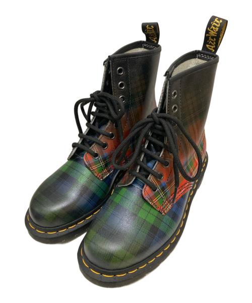 Dr.Martens（ドクターマーチン）Dr.Martens (ドクターマーチン) タータンチェック8ホールブーツ ブラック サイズ:SIZE EU37(UK4)の古着・服飾アイテム