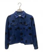 ROBE DE CHAMBRE COMME DES GARCONSローブドシャンブル コムデギャルソン）の古着「00S フロッキーフラワー装飾ジャケット」｜ブルー