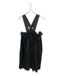 noir kei ninomiya（ノワール ケイ ニノミヤ）の古着「ウールプリーツデザインジャンパースカート / ワンピース」｜ブラック