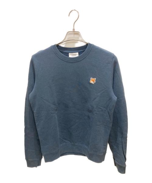 maison kitsune（メゾンキツネ）maison kitsune (メゾンキツネ) フォックスヘッド パッチ レギュラー スウェットシャツ ネイビー サイズ:Mの古着・服飾アイテム