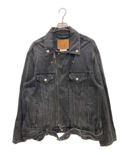 LEVI'S PReMIUM（リーバイス プレミアム）LEVI'S PReMIUM (リーバイス プレミアム) ダブルライダースデニムジャケット グレー サイズ:XLの古着・服飾アイテム