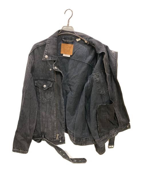 LEVI'S PReMIUM（リーバイス プレミアム）LEVI'S PReMIUM (リーバイス プレミアム) ダブルライダースデニムジャケット グレー サイズ:XLの古着・服飾アイテム