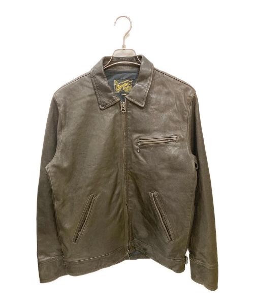 HOUSTON（ヒューストン）HOUSTON (ヒューストン) LEATHER POLICEMAN JACKET / レザーポリスマンジャケット ブラウン サイズ:Lの古着・服飾アイテム