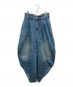 PRANK PROJECTプランクプロジェクト）の古着「Drape Denim Pants / ドレープデニムパンツ」｜ブルー