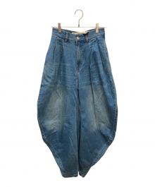 PRANK PROJECT（プランクプロジェクト）の古着「Drape Denim Pants / ドレープデニムパンツ」｜ブルー