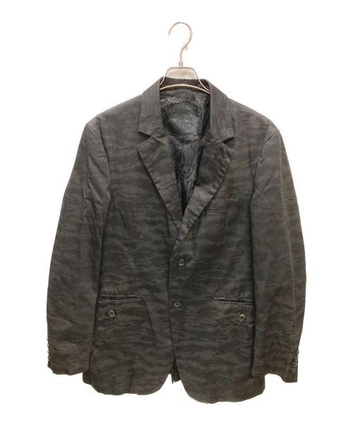 stussy（ステューシー）stussy (ステューシー) カモ柄テーラードジャケット ブラック サイズ:Mの古着・服飾アイテム