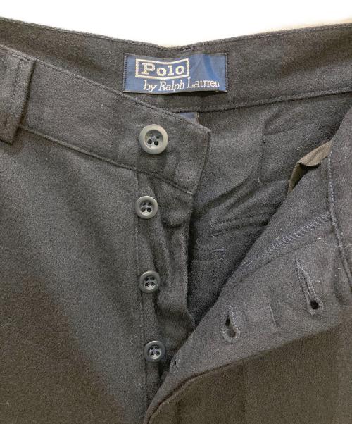 POLO RALPH LAUREN（ポロ・ラルフローレン）POLO RALPH LAUREN (ポロ・ラルフローレン) 古着ダブルニーウールスラックス ネイビー サイズ:SIZE 83.5cm (W33)の古着・服飾アイテム