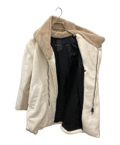 1piu1uguale3（ウノピュウノウグァーレトレ）1piu1uguale3 (ウノピュウノウグァーレトレ) WRAP HOODED COAT アイボリー サイズ:4の古着・服飾アイテム