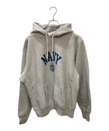 WAREHOUSE×ろーぐす（ウエアハウス×ローグス）の古着「別注Lot 484 "NAVY" プルオーバーパーカー」｜グレー