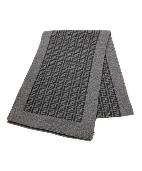 FENDI（フェンディ）FENDI (フェンディ) ズッカ柄ウールストール グレーの古着・服飾アイテム
