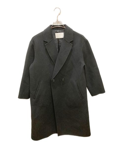 BALLSEY（ボールジィ）BALLSEY (ボールジィ) ウールカシミヤリバー チェスターコート ブラック サイズ:34の古着・服飾アイテム