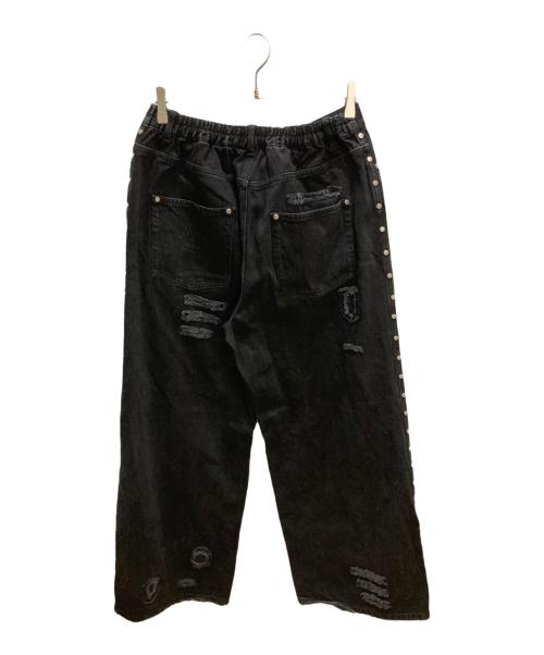 AFB（エーエフビー）AFB (エーエフビー) PATCHED DENIM PANTS / デニムパンツ ブラック サイズ:Lの古着・服飾アイテム