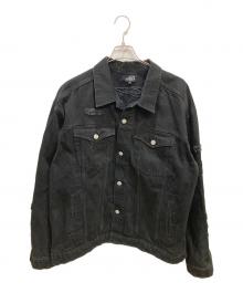AFB（エーエフビー）の古着「OVERSIZED PATCHED DENIM JACKET / デニムジャケット」｜ブラック