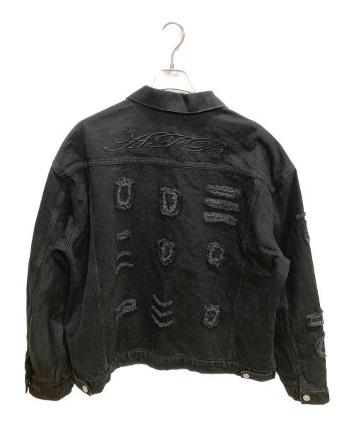 AFB（エーエフビー）AFB (エーエフビー) OVERSIZED PATCHED DENIM JACKET / デニムジャケット ブラック サイズ:ＸＬの古着・服飾アイテム