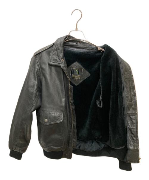 Bugatti（ブガッティ）Bugatti (ブガッティ) 古着A-2レザージャケット ブラック サイズ:LLの古着・服飾アイテム