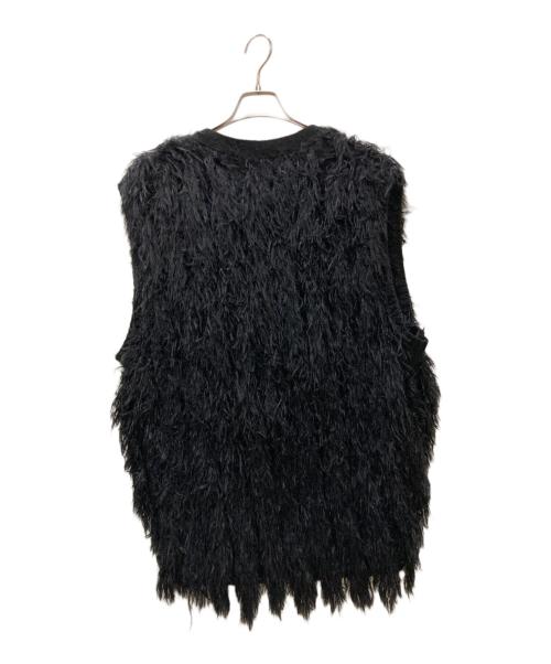 BEDWIN &THE HEARTBREAKERS（ベドウィンアンドザ ハートブレイカーズ）BEDWIN &THE HEARTBREAKERS (ベドウィンアンドザ ハートブレイカーズ) LONG HAIR MOHAIR VEST  CHEWIE / ロングヘアーベスト ブラック サイズ:Mの古着・服飾アイテム
