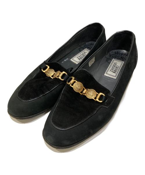 VERSACE（ヴェルサーチ）VERSACE (ヴェルサーチ) 90S サンバーストビットローファー ブラック サイズ:SIZE 40 1/2の古着・服飾アイテム
