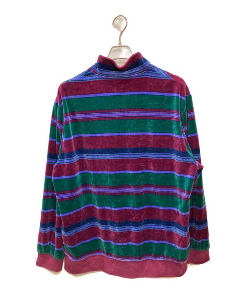 SUPREME（シュプリーム）SUPREME (シュプリーム) Stripe Velour Half Zip Pullover / ベロアプルオーバー パープル サイズ:XLの古着・服飾アイテム