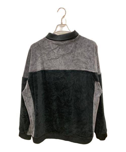 SUPREME（シュプリーム）Supreme (シュプリーム) Paneled Velour L/S Polo / ベロアポロシャツ ブラック サイズ:XLの古着・服飾アイテム
