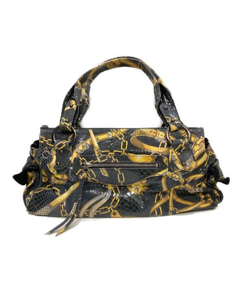 Hysteric Glamour（ヒステリックグラマー）Hysteric Glamour (ヒステリックグラマー) 総柄型押しレザーバッグ ブラックの古着・服飾アイテム