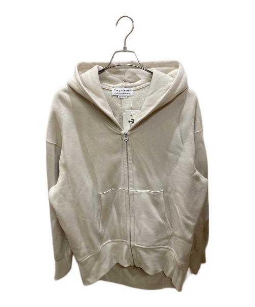 L'appartement（アパルトモン）L'Appartement (アパルトモン) WIDE FULLZIP HOODIE アイボリー サイズ:記載なしの古着・服飾アイテム