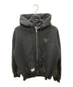 Schottショット）の古着「QUILTED COMBI. ZIP HOODED」｜ブラック