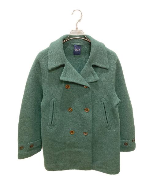 45R（フォーティファイブ・アール）45R (フォーティファイブ・アール) フロート縮絨 Pコート グリーンの古着・服飾アイテム
