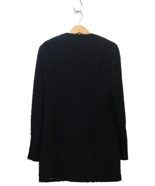 CHANEL（シャネル）CHANEL (シャネル) ノーカラーツイードジャケット ブラック サイズ:36の古着・服飾アイテム