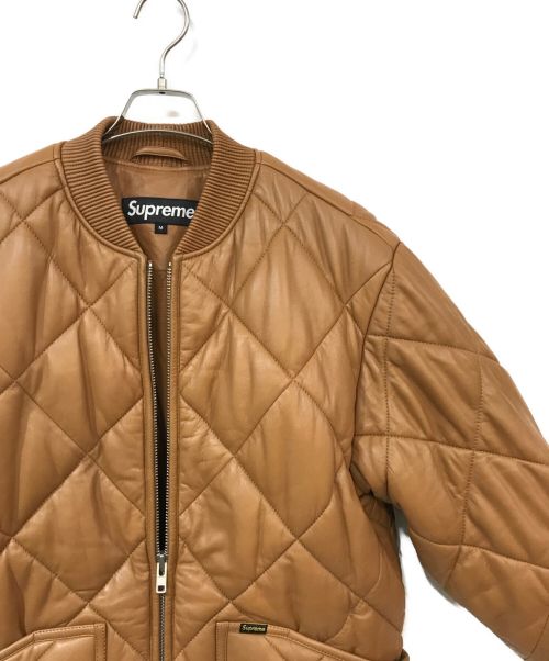 SUPREME（シュプリーム）SUPREME (シュプリーム) Quilted Leather Work Jacket（キルテッドレザーワークジャケット） ブラウン サイズ:Mの古着・服飾アイテム