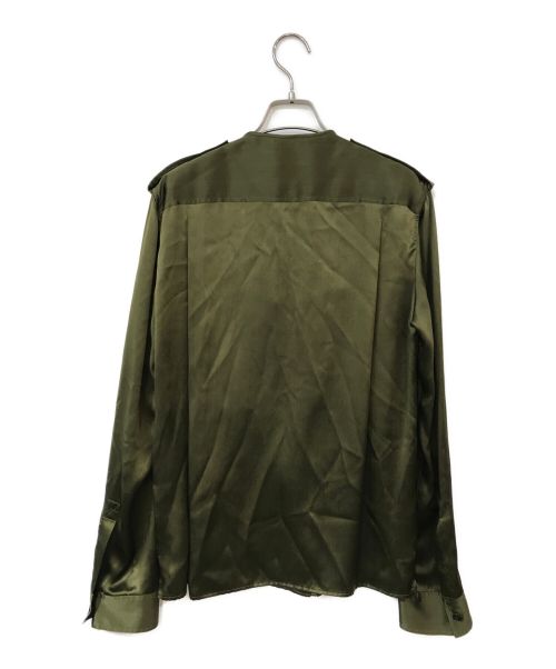 HAIDER ACKERMANN（ハイダーアッカーマン）HAIDER ACKERMANN (ハイダーアッカーマン) シルクサテンミリタリーシャツ カーキ サイズ:記載なしの古着・服飾アイテム