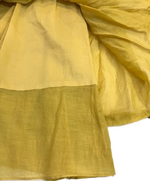 'S Max Mara（エスマックスマーラ）'S Max Mara (エスマックスマーラ) コットンシルクロングワンピース イエロー サイズ:38の古着・服飾アイテム