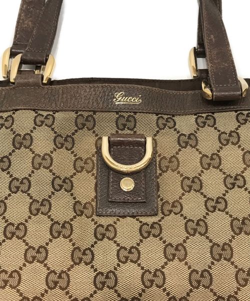 GUCCI（グッチ）GUCCI (グッチ) GGキャンバストートバッグ ブラウンの古着・服飾アイテム