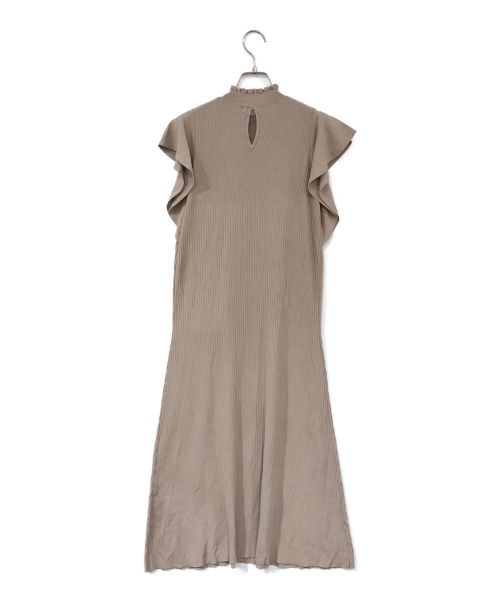 HER LIP TO（ハーリップトゥ）Her lip to (ハーリップトゥ) Ruffle Sleeve Belted Knit Dress ブラウン サイズ:Ｍの古着・服飾アイテム