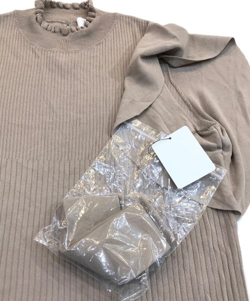 HER LIP TO（ハーリップトゥ）Her lip to (ハーリップトゥ) Ruffle Sleeve Belted Knit Dress ブラウン サイズ:Ｍの古着・服飾アイテム