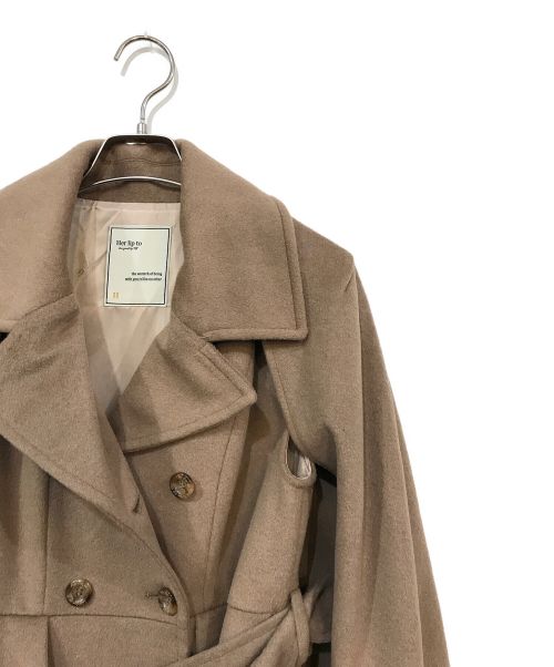 HER LIP TO（ハーリップトゥ）HER LIP TO (ハーリップトゥ) Mademoiselle 2Way Long Coat ブラウン サイズ:Ｍの古着・服飾アイテム