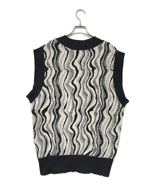 MAISON SPECIAL（メゾンスペシャル）MAISON SPECIAL (メゾンスペシャル) ウェーブJQニットベスト ホワイト×ブラック サイズ:ＦＲＥＥの古着・服飾アイテム