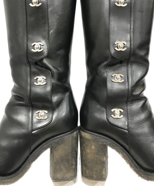 CHANEL（シャネル）CHANEL (シャネル) ココマークロングブーツ ブラック サイズ:38の古着・服飾アイテム