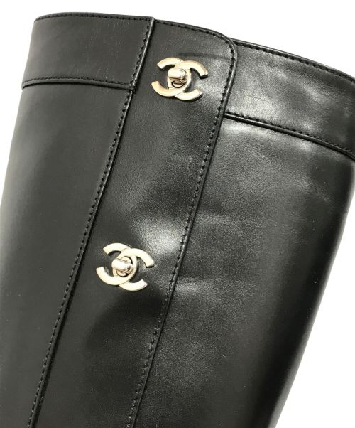 CHANEL（シャネル）CHANEL (シャネル) ココマークロングブーツ ブラック サイズ:38の古着・服飾アイテム