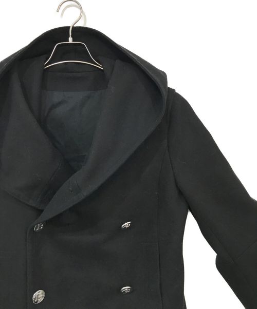 BALMAIN（バルマン）BALMAIN (バルマン) Bボタンフード付きウールダブルブレストコート ブラック サイズ:46の古着・服飾アイテム