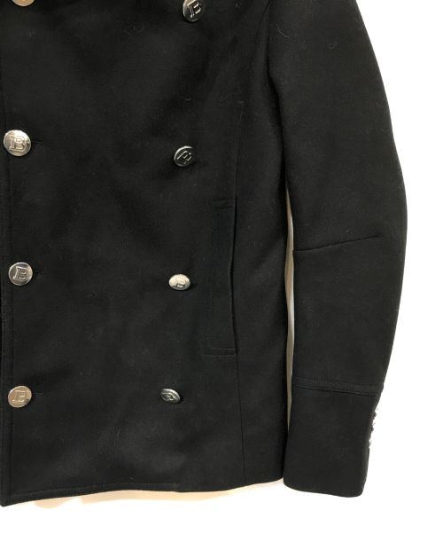 BALMAIN（バルマン）BALMAIN (バルマン) Bボタンフード付きウールダブルブレストコート ブラック サイズ:46の古着・服飾アイテム