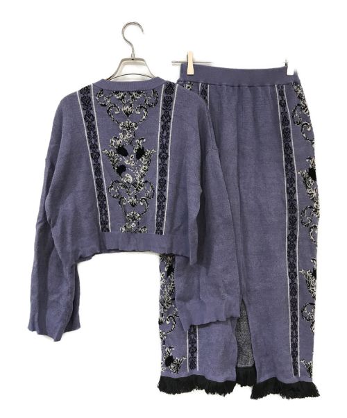 HARE（ハレ）HARE (ハレ) 2Pガラニットセットアップ パープル サイズ:ＦＲＥＥの古着・服飾アイテム