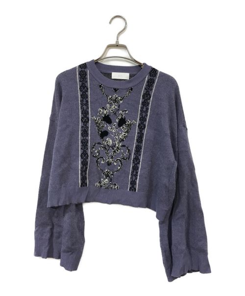 HARE（ハレ）HARE (ハレ) 2Pガラニットセットアップ パープル サイズ:ＦＲＥＥの古着・服飾アイテム