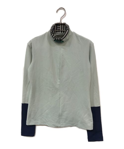 kotohayokozawa（コトハヨコザワ）kotohayokozawa (コトハヨコザワ) ハイネックバッジロングTセカントテンスキン ブルー サイズ:FREEの古着・服飾アイテム