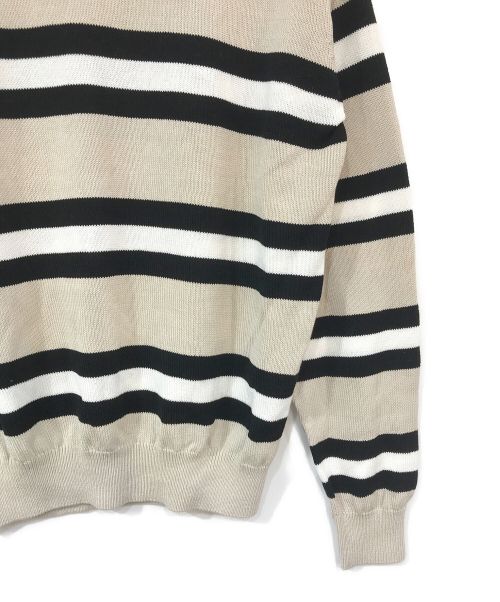 SOPHNET.（ソフネット）SOPHNET. (ソフネット) BORDER CREWNECK KNIT ベージュ×ブラック サイズ:Mの古着・服飾アイテム