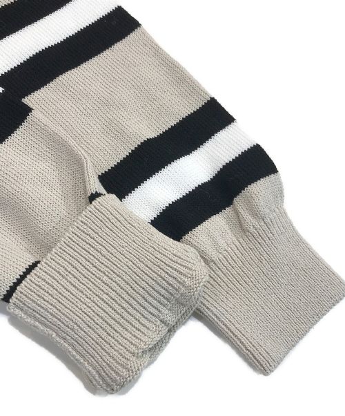SOPHNET.（ソフネット）SOPHNET. (ソフネット) BORDER CREWNECK KNIT ベージュ×ブラック サイズ:Mの古着・服飾アイテム